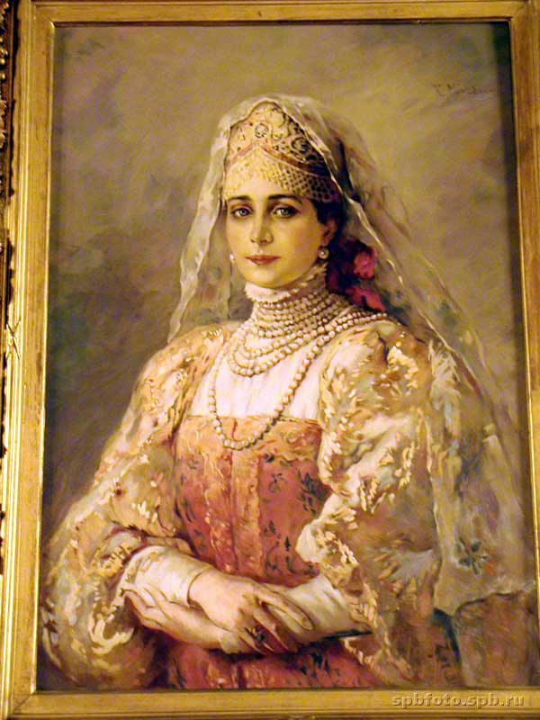 Портрет княгини Зинаиды Юсуповой в русском костюме.