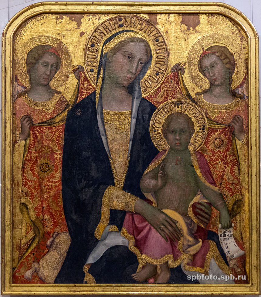 Мадонна с младенцем и два ангела. Паоло ди Джовани Феи. Италия 1380 год.