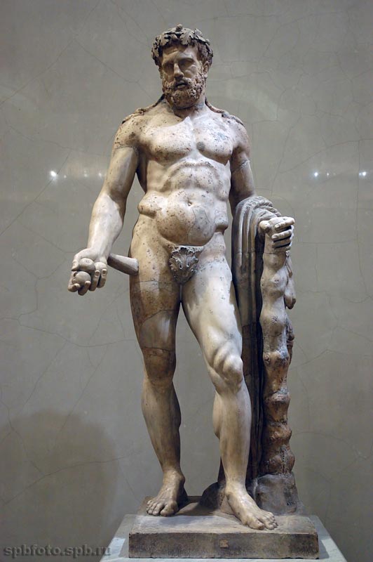 Винтажная скульптура Hercules Fighting with Diomedes из смолы 11,5 дюйма в высоту