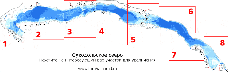 Карта глубин суходольского озера